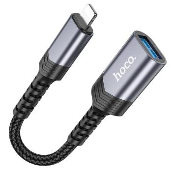 HOCO adapter iPhone Lightning 8 tűs (apa) USB (női) 3.0 UA24 fekete kép