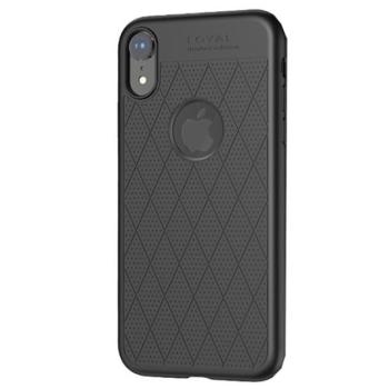HOCO ADMIRE szilikon telefonvédő (ultravékony, 0.8 mm, lyukacsos, rombusz minta, logó kivágás) FEKETE Apple iPhone XR 6.1 kép