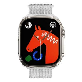 HOCO AS101 pótszíj (egyedi méret, kicsi, fém, milánói szíj, mágneses) EZÜST Apple Watch Series 9 41mm, Watch Series 8 41mm, Watch Series 7 41mm kép