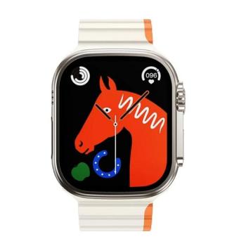 HOCO AS102 pótszíj (egyedi méret, kicsi, szilikon, 3D, mágneses) FEHÉR/NARANCSSÁRGA Apple Watch Series 8 41mm, Watch Series 9 41mm, Watch Series 7 41mm kép