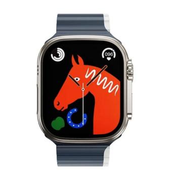 HOCO AS102 pótszíj (egyedi méret, kicsi, szilikon, 3D, mágneses) SÖTÉTKÉK/FEHÉR Apple Watch Series 9 41mm, Watch Series 8 41mm, Watch Series 7 41mm kép