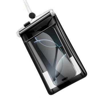 HOCO BAG32 vízhatlan/vízálló tok, AQUA (univerzális, IPX8, nyakba akasztható, cipzáras, 7.2&quot; méret) FEKETE kép