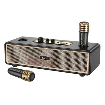 Hoco BS63 bluetooth hangszóró, 2 vezeték nélküli mikrofonnal, fekete kép