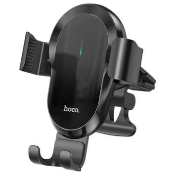 HOCO CA105 autós tartó (szellőzőre, csíptethető, automata, 15W, wireless, 4.7-7&quot; méret) FEKETE kép