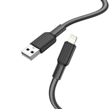 HOCO CABLE USB Iphone lightning 8-PIN 2,4a Jaeger x69 1m fekete fehér kép