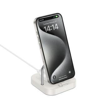 Hoco CQ16B 2in1 USB-C + vezeték nélküli asztali töltő, 5W, PD, QC, 3A, 30W, fehér kép