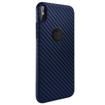 HOCO DELICATE SHADOW szilikon telefonvédő (karbon minta, logó kivágás) SÖTÉTKÉK Apple iPhone XS 5.8, Apple iPhone X 5.8 kép