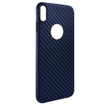 HOCO DELICATE SHADOW szilikon telefonvédő (karbon minta, logó kivágás) SÖTÉTKÉK Apple iPhone XS Max 6.5 kép