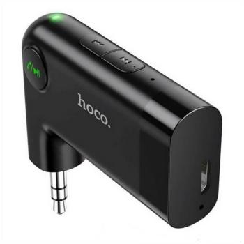 HOCO E53 bluetooth FM transmitter microUSB+3.5mm jack aljzat (v5.3, mikrofon) FEKETE kép