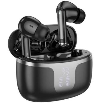HOCO EQ10 bluetooth fülhallgató SZTEREO (v5.3, TWS, mikrofon, LED kijelző + töltőtok) FEKETE kép