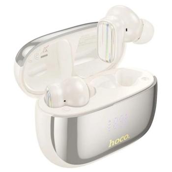 HOCO EQ20 bluetooth fülhallgató SZTEREO (v5.4, TWS, mikrofon, LED kijelző, aktív zajszűrő + töltőtok) KRÉM kép