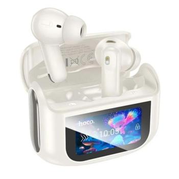 HOCO EQ21 bluetooth fülhallgató SZTEREO (v5.4, TWS, mikrofon, aktív zajszűrő, érintőkijelző + töltőtok) FEHÉR kép