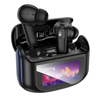 HOCO EQ21 bluetooth fülhallgató SZTEREO (v5.4, TWS, mikrofon, aktív zajszűrő, érintőkijelző + töltőtok) FEKETE kép
