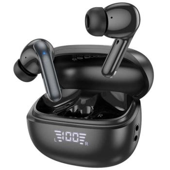 HOCO EQ5 bluetooth fülhallgató SZTEREO (v5.3, TWS, mikrofon, aktív zajszűrő, LED kijelző + töltőtok) FEKETE kép