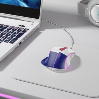 HOCO gaming wire USB A számítógépes egér 3600DPI fehér kék kép