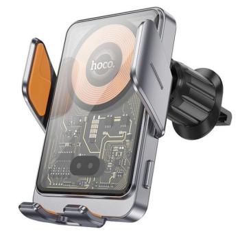 Hoco HW7 wireless autós tartó szellőzőrácsba 15W, szürke kép