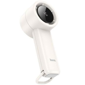 Hoco HX63 hordozható kézi ventilátor, 2000mAh akkumulátorral, LED kijelzővel, 5 fokozattal, fehér kép