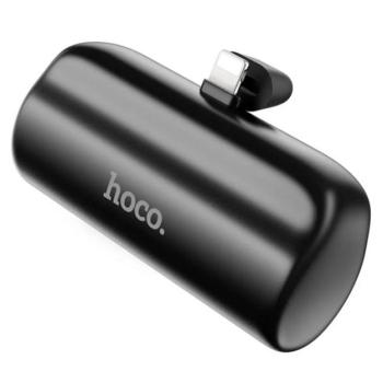 HOCO J106 vésztöltő Type-C aljzat (5000mAh, 18.5W, 2A, PD gyorstöltő, lightning csatlakozó, kitámasztó) FEKETE kép