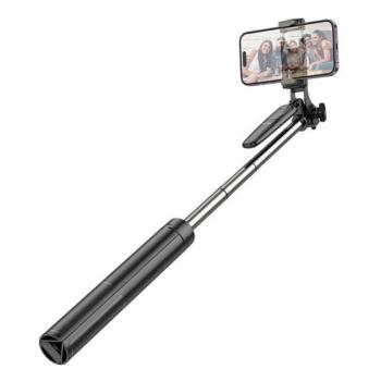 Hoco K19 Soul extra hosszú selfie bot, kinyitható lábakkal, távirányítóval, fekete kép