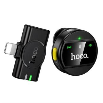 HOCO L21 bluetooth mikrofon (lightning, LAVALIER csíptethető, zajszűrő) FEKETE Apple IPAD, IPAD 2, IPAD (3rd Generation) kép