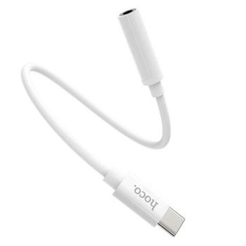 HOCO LS30 audió adapter (3.5mm jack aljzat - Type-C) FEHÉR Asus Zenfone 3 5.5 (ZE552KL), Honor 8, Sony Xperia X Compact (F5321), Sony Xperia XZ (F8331), LG V20 (H990), Huawei Nova, Blackberry DTEK60 kép