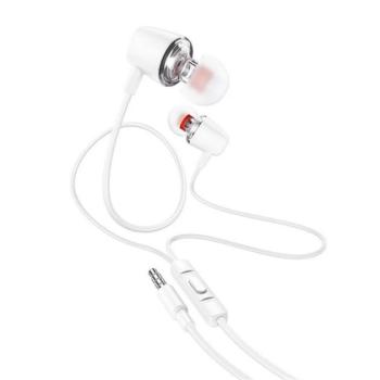 HOCO M107 fülhallgató SZTEREO (3.5mm jack, mikrofon, felvevő gomb) FEHÉR kép