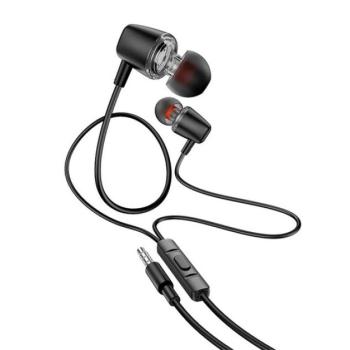 HOCO M107 fülhallgató SZTEREO (3.5mm jack, mikrofon, felvevő gomb) FEKETE kép
