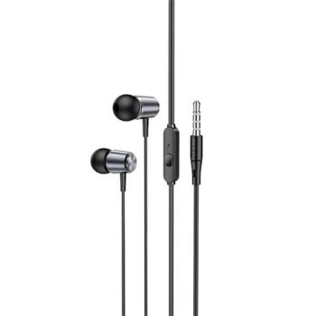 HOCO M108 fülhallgató SZTEREO (3.5mm jack, mikrofon, felvevő gomb) SÖTÉTSZÜRKE kép