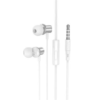 HOCO M110 fülhallgató SZTEREO (3.5mm jack, mikrofon, felvevő gomb) EZÜST kép