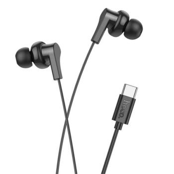HOCO M114 fülhallgató SZTEREO (Type-C, mikrofon, hangerőszabályzó, felvevő gomb) FEKETE kép