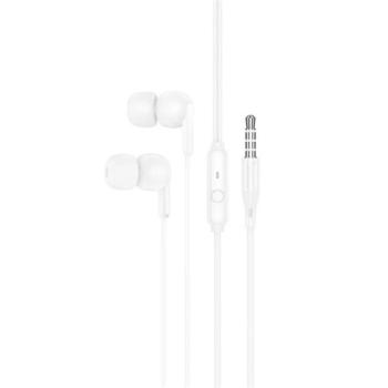 HOCO M124 fülhallgató SZTEREO (3.5mm jack, mikrofon, felvevő gomb) FEHÉR kép