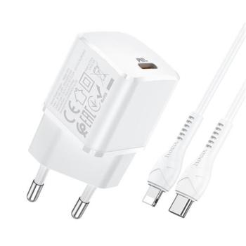 HOCO N10 STARTER hálózati töltő Type-C aljzat (5V/3000mA, 20W, PD gyorstöltés, QC 3.0 + Type-C - lightning 8pin) FEHÉR Apple iPhone 7 4.7, Apple iPhone 7 Plus 5.5, Asus Zenfone 3 5.5 (ZE552KL), kép