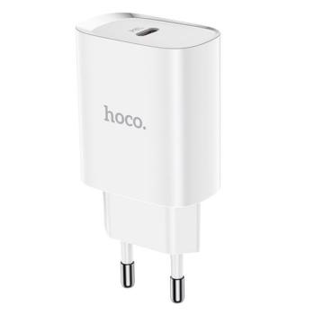 HOCO N14 hálózati töltő Type-C aljzat (5V/3A, 20W, PD gyorstöltő) FEHÉR kép