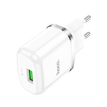 HOCO N3 hálózati töltő USB aljzat (18W, gyorstöltő 3.0) FEHÉR kép