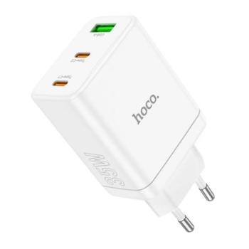 HOCO N33 hálózati töltő USB+2 Type-C aljzat (35W, PD gyorstöltő 3.0) FEHÉR kép