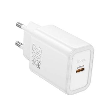 HOCO N60 hálózati töltő Type-C aljzat (20W, PD gyorstöltő 3.0) FEHÉR kép