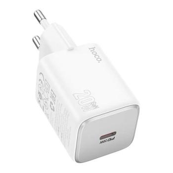 HOCO SPINNER hálózati töltő Type-C aljzat (20W, PD gyorstöltő 3.0) FEHÉR kép