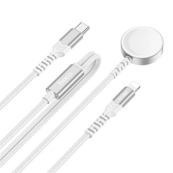 HOCO töltőkábel 2in1 (Type-C - lightning/Apple Watch töltő, wireless, 20W, PD gyorstöltő, 120cm) FEHÉR Apple IPAD, IPAD 2, IPAD (3rd Generation) kép