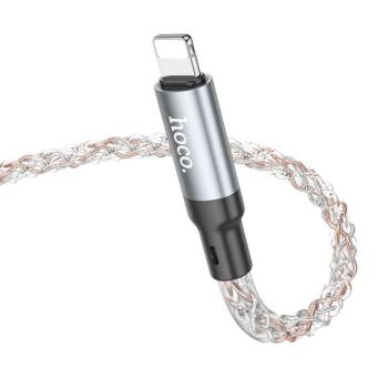 Hoco U112 USB-A - Lightning kábel 2.4A 1m - szürke kép