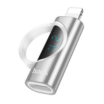 HOCO UA32B adapter (Type-C aljzat - lightning, adatátvitel és töltés, LED kijelző) EZÜST Apple IPAD Air, IPAD Air 2, IPAD Pro 10.5 (2017) kép