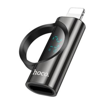 HOCO UA32B adapter (Type-C aljzat - lightning, adatátvitel és töltés, LED kijelző) FEKETE Apple IPAD (4th Generation), IPAD mini 3, iPhone 7 4.7 kép
