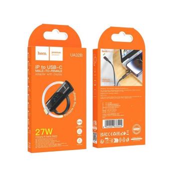 Hoco UA32B Lightning - Type-C adapter 2.4A 27W - fekete kép