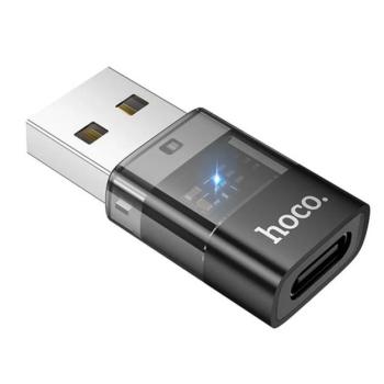 HOCO UA36C adapter (USB - Type-C aljzat, adatátvitel és töltés, OTG) FEKETE kép