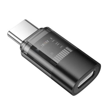 Hoco UA36D Type-C - Lightning adapter - fekete kép