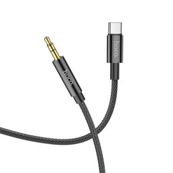 Hoco UPA19 Audio Jack 3,5mm / USB-C kábel, 1m, fekete kép