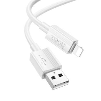HOCO X107 adatkábel (USB - lightning, 2.4A, 100cm) FEHÉR kép