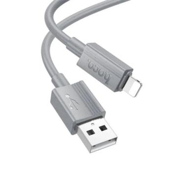 HOCO X107 adatkábel (USB - lightning, 2.4A, 100cm) VILÁGOSSZÜRKE kép