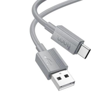 HOCO X107 adatkábel (USB - Type-C, 3A, 100cm) VILÁGOSSZÜRKE kép