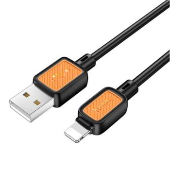 HOCO X108 adatkábel (USB - lightning, 2,4A, gyorstöltő, 100cm) FEKETE Apple IPAD, iPod touch 5, iPhone 5S kép