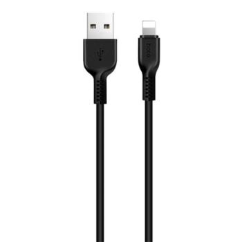 HOCO X20 adatkábel és töltő (USB - lightning 8pin, gyorstöltés támogatás, 100cm, törésgátló) FEKETE Apple iPhone 7 4.7, Apple iPhone 7 Plus 5.5, Apple IPAD mini 4, Apple IPAD Pro 12.9 (201 kép